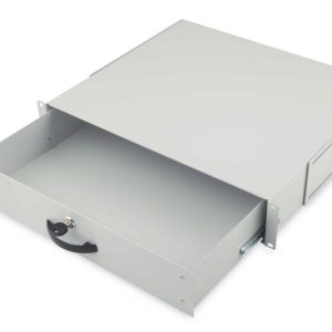 DIGITUS - Tiroir à documents 19", 2 U, (RAL 7035), gris clair