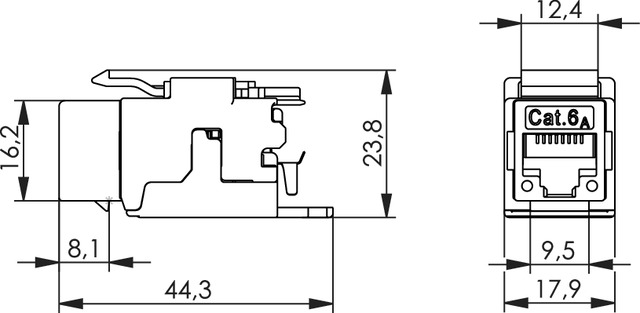 Telegartner - Module AMJ 45 Cat.6A (profond), blindé, T568B 2 Telegartner - Module AMJ 45 Cat.6A (profond), blindé, T568B – Image 2