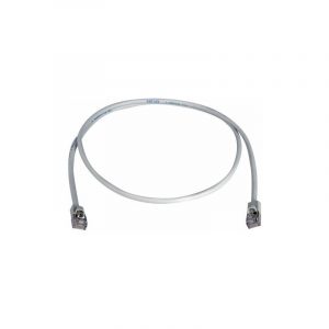 Câble cat.5e Telegaertner câble éthernet, Cat.5e, petit manchon, gris, 10.0 m spécialement adapté aux téléphone VoIP par son court manchon 2 x fiches RJ45, blindé  (F