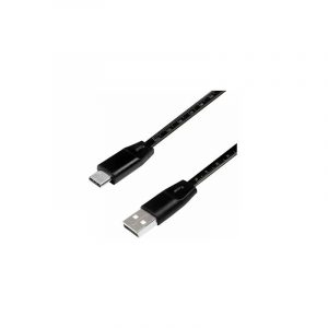 LogiLink Câble USB 2.0 avec règle, USB-A - USB-C mâle, noir