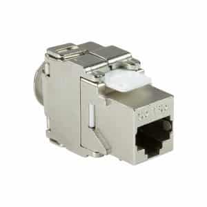 Embases LogiLink Module Keystone Cat.6a, classe EA, blindé connexion STP 180 degrés, montage sans outils, port RJ45 femelle, classe EA 500 MHz, ISO
