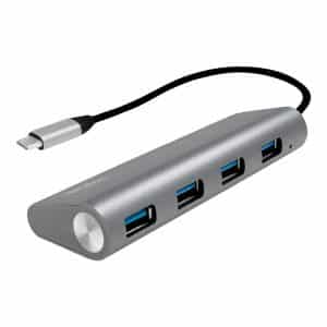 LogiLink Hub USB 3.0 avec fiche USB-C Gen1, 4 ports, gris