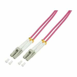 Câbles fibres optiques, OM4 LogiLink Câble Patch à fibre optique, LC Duplex - LC Duplex OM4, 40,0m, LC-Duplex mâle - LC-Duplex mâle, multimode, 50