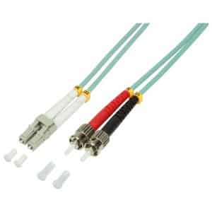 Câbles fibres optiques, OM3 LogiLink Câble Patch à fibre optique, LC Duplex - 2 x ST OM3, 10 m, 2 x connecteur LC Duplex - 2 x connecteur ST, 50
