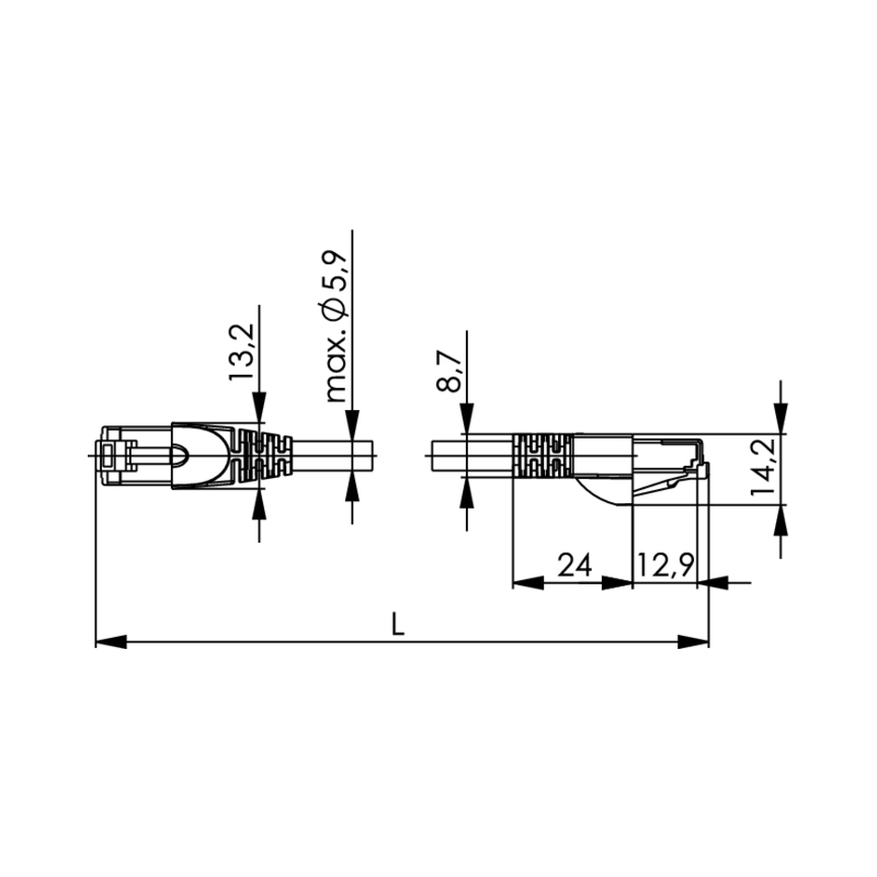 Telegaertner X-Over câble éthernet, Cat.6A (profond), S-FTP, 5 m 2 nouveau: 100008652)