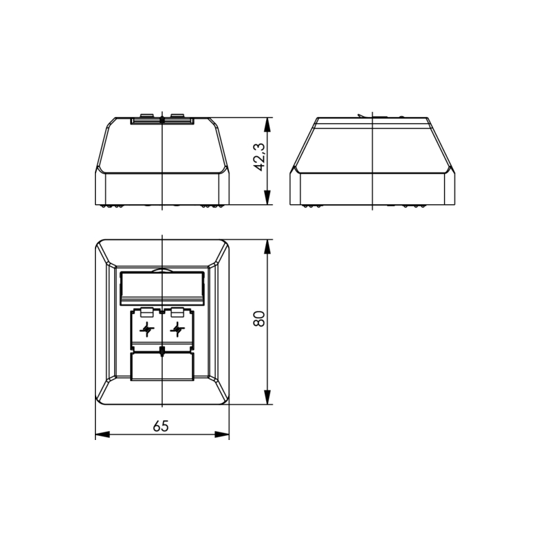 Telegartner - Boîte de raccordement AMJ45 Cat.6A (profond), 2 Telegartner - Boîte de raccordement AMJ45 Cat.6A (profond), – Image 2