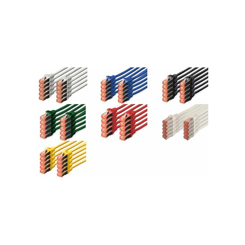 DIGITUS Câble de brassage Cat.6, S/FTP, 5,0 m, par 10, noir 1 Câble cat.6 DIGITUS Câble de brassage Cat.6, S