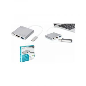 DIGITUS Adaptateur multiports USB 3.0, USB-C - HDMI, argent