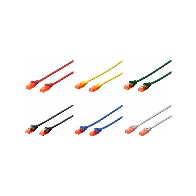 DIGITUS Câble de brassage, Cat. 6, U/UTP, 1,0 m, bleu 1 Câble cat.6 DIGITUS Câble de brassage, Cat. 6, U